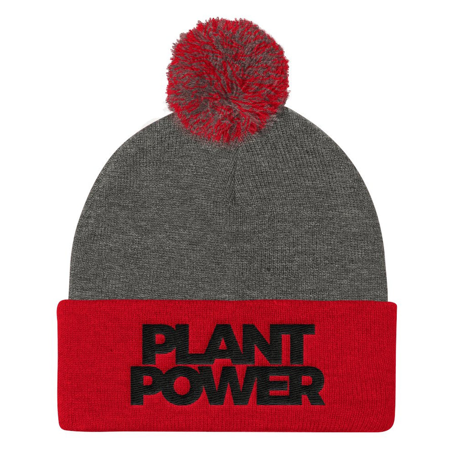 Plant Power Pom Pom Beanie - PrimaVegan