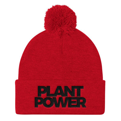 Plant Power Pom Pom Beanie - PrimaVegan