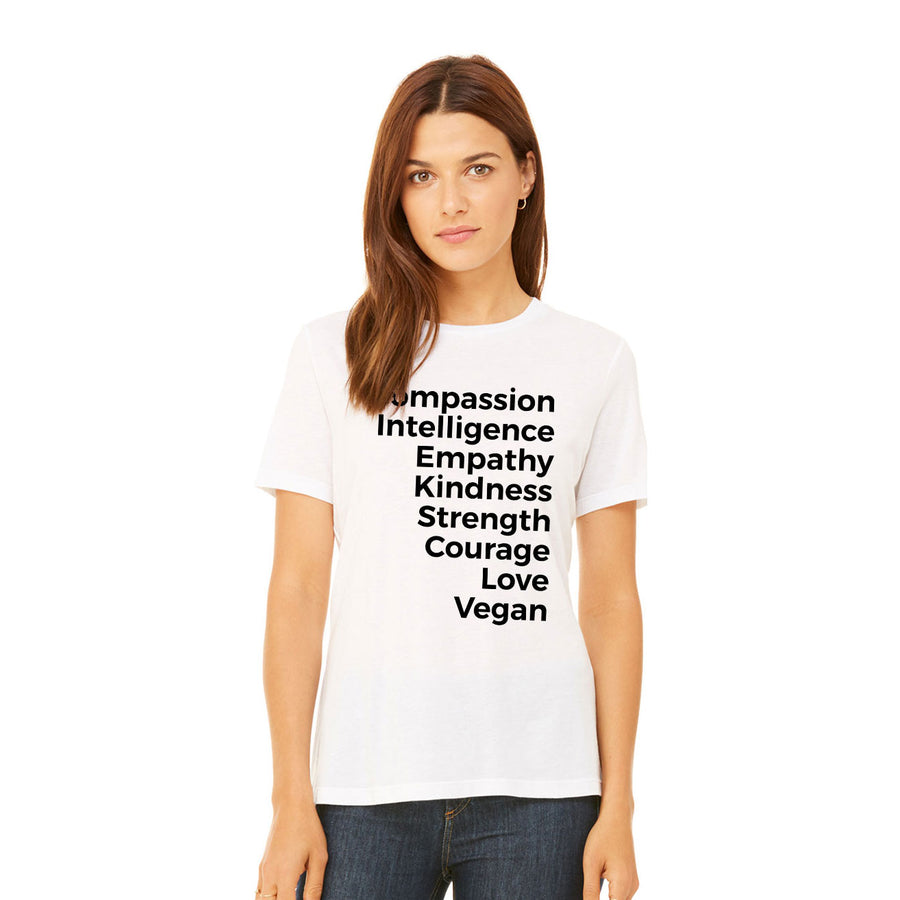 Women's Vegan Values shirt - PrimaVegan